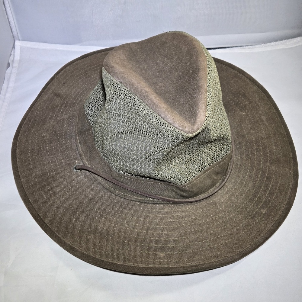 Vintage Orvis Oil Cloth Hat Sz Large Vented‎ Safari Outdoors Hiking Fishing USA